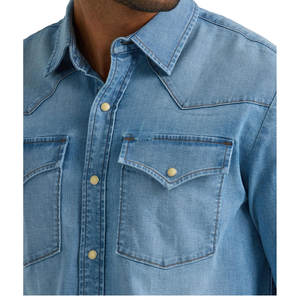 Customized Button Breathable Design Men's <b>Shirts</b> High Quality Long Sleeve 100%Cotton Denim <b>Shirt</b> For Men's Denim <b>Shirt</b> For Men's - Product Image 3