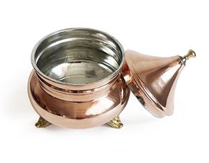 ตุรกีทําด้วยมือ Kafkas ทองแดงกาวกาซีกระทบมือเครื่องเทศสมุนไพรคอนเทนเนอร์น้ําตาลพร้อมฝาปิด - Product Image 6