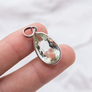 Nueva llegada hecha a mano 925 colgante de plata esterlina sólida amatista verde Natural piedra preciosa oro para fiestas joyería al por mayor - Product Image 3