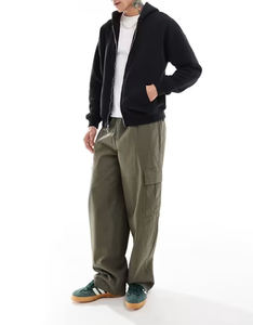 OEM 100% coton unisexe lourd pull sweat à capuche pour hommes personnalisé en détresse fermeture éclair complète sweats à capuche impression bouffante - Product Image 3