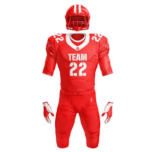 ชุดเสื้อทีมฟุตบอลอเมริกันสำหรับผู้ชายชุดเสื้อทีมและกางเกงโพลีเอสเตอร์ระบายอากาศผลิตตามสั่ง - Product Image 5