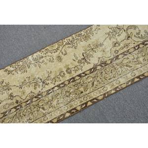 Alfombra turca marrón beige vintage área grande 19x85 pies patrón de retazos de estilo clásico algas marinas para adolescentes para pasillo rectangular - Product Image 5