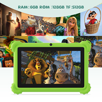 C Idea Kids Tablet PC 7 pulgadas IPS Pantalla Android Tablet Cámara dual TF512GB MTK Nuevo Estuche verde Hecho en China para la Educación