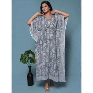 Free Size Hand Block Printed Long <b>Kaftan</b> - Product Image 1