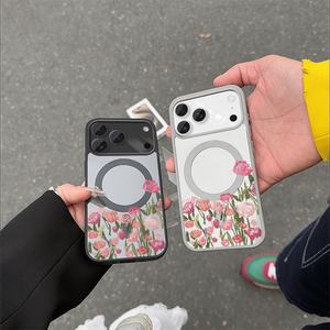 Custodia Magnetica per iPhone 17 Pro Max in TPU Morbido con Design Floreale Bianco, Unisex - Product Image 2