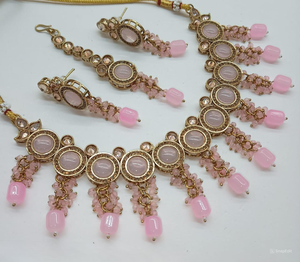 INDIAN TRADITIONAL and FASHIONABLE COPPER JEWELLERY BRIDAL WEDDING JEWELLERY <b>SET</b> <b>for</b> <b>WOMEN</b> EARRINGS and NECKLACE <b>SET</b> - Product Image 1