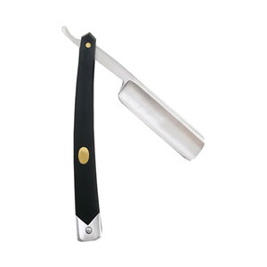 Rasoir droit professionnel en acier inoxydable à bord unique avec poignée noire rasage de sécurité jetable pour les soins personnels à usage de barbier - Product Image 5