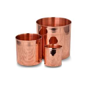 Jardinière de table en cuivre plaqué et peint par poudrage pour salon et jardin – Pots de plantes métalliques personnalisables de style américain - Product Image 1