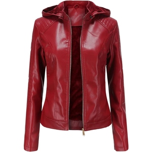 Chaqueta de Cuero de Oveja con Capucha Premium para Mujer, Ropa de Moda Hecha a Medida - Product Image 2
