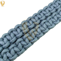 Cordon de macramé OEM pour uniforme, cordons d'épaule personnalisés, embouts en laiton doré métallisé, élastique 100% nylon, artisanat tricoté à la main disponible