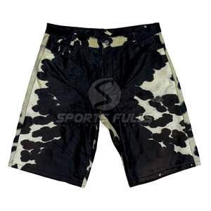 Authentic SPORTS FULL Men Handmade Custom Color Hair-on Cowhide Real Calf Hair Leather Shorts Quick Dry <b>Button</b> Fly Mid Waist - Product Image 5