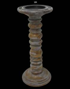 Wholesale Luxury Metal <b>Candle</b> Holder Hot Selling Aluminium Grey Polished Finish Home Decorative <b>Pillar</b> Christmas Style - Product Image 2