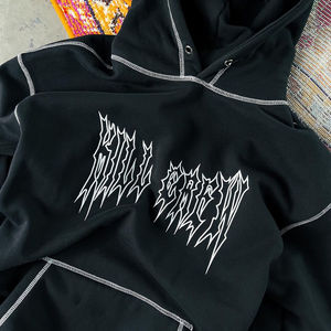 Sudaderas con capucha de costura en contraste con logo 2025 Sudadera con capucha de doble capa de alta calidad Sudadera con capucha en blanco de dos capas de lujo para hombres - Product Image 5