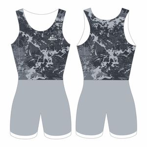 Singlet de Lucha Libre con Logotipo Personalizado, Trajes de Lucha Impresos, Singlets Azules para Hombres - Product Image 1