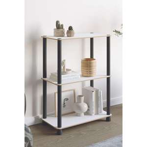 Estante de armario de baño decorativo moderno de madera con 2 estantes multiusos - Product Image 2