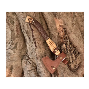 Hache à double lame forgée à la main professionnelle personnalisée en gros avec gaine en cuir Hache de survie OEM ODM de qualité supérieure - Product Image 4