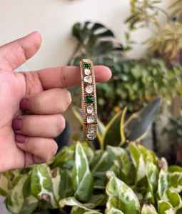 ชุดเครื่องประดับทองเหลือง Polki ชุดเครื่องประดับขัดทองด้านขนาด2.4 2.6ชุบทองเครื่องประดับแฟชั่นสำหรับงานแต่งงานงานหมั้น - Product Image 1