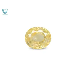 NOVAMART Fine 6.01 Carat Natural Yellow Sapphire (<b>Pukhraj</b>)-Faceted Emerald Cut Loose <b>Stone</b> Gem Wholesale Export - Product Image 1