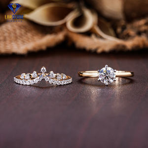 0.857 TDW Anillo de oro amarillo con diamantes de corte redondo de Lab-Stone / Shine With a Diamonds/Color DE LA EF-VS - Product Image 2