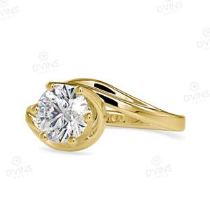 Anillo de Bodas de compromiso de diamante cultivado en laboratorio con cuatro piedras laterales de garra VVS Clarity 14K Gold para anillo Unisex de lujo certificado GIA - Product Image 3