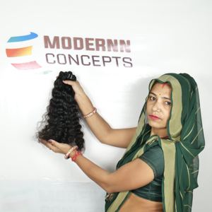 100% cuticule alignée crépus bouclés traitement chimique aucun couleur noire faisceaux naturels Temple indien Extensions de cheveux humains - Product Image 2