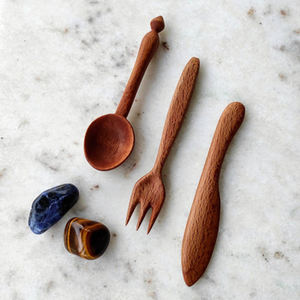 Elegante juego de cubiertos de madera de primera calidad con cubiertos con acabado multicolor, perfecto para vajilla y utensilios de mesa - Product Image 3