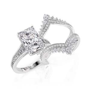 Jeulia Fashion Jewelry Set Gorgeous <b>Crown</b> Cluster Gradient Puzzle <b>Ring</b> in Sterling Silver - Product Image 1