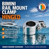 Rail de montage pour auvent bimini en acier inoxydable 316, à mâchoires articulées, glissière pour tube de 50 mm, accessoires de quincaillerie pour yacht et bateau