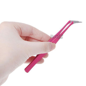 Pinzas profesionales para extensión de pestañas con puntas de fibra para un agarre perfecto a las pestañas, nunca se deslizan, pinzas para extensión de pestañas. - Product Image 5