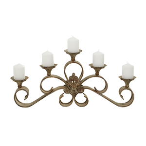 Bougeoir en métal à 5 bras de haute qualité support fait main de taille régulière pour la décoration de la maison pot en cristal avec produit en fer - Product Image 1