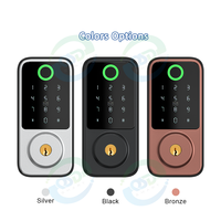 Serrure à pêne dormant automatique à empreintes digitales en aluminium haute sécurité TTlock Tuya APP, pêne électrique numérique NFC, mot de passe sans clé, WiFi intelligent, bois