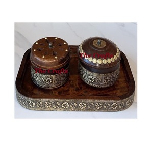 Mubkhar de diseño único con caja para Oud y bandeja de madera de la mejor calidad, quemador de Dukhoon Mabkhara para uso en hoteles y fragancias. - Product Image 3