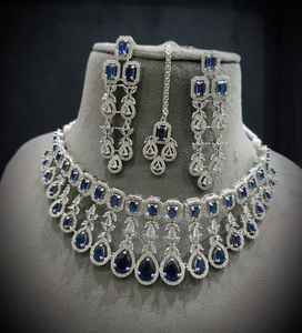 Ensemble de collier et de boucles d'oreilles de mariée de qualité supérieure pour femmes, bijoux de mode pour mariage et soirée, haute qualité, traditionnel - Product Image 1