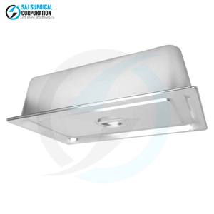 Plateau pour instruments chirurgicaux en acier inoxydable avec couvercle à charnières, fonctionnement manuel pour la chirurgie générale - Stockage stérile réutilisable et durable - Product Image 6