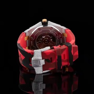 Reloj de diamantes Moissanite personalizado de lujo para hombre, joyería de Hip Hop de la mejor calidad, cristal analógico de 41mm con banda de goma - Product Image 2