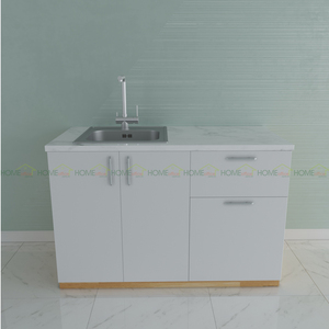 Meuble bas de cuisine moderne Modèle 002-120x60x80cm en acier inoxydable et panneau mélaminé pour îlots en appartements TBD68002 - Product Image 5