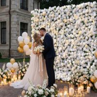 5D Bloemenwand Achtergrond 8ft X 8ft Doek Achtergrond Bloemrijke Bruiloft Foto Achtergrond Kunstbloemen Paneel voor Evenement Locatie Decoratie
