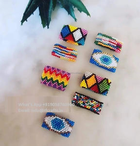 Boho แหวนสวมนิ้วประดับมุกลูกปัดหลายแบบแหวนทรงเรขาคณิตน้ำจืดเครื่องประดับผู้หญิงแบบวงกลมต่อเนื่องขนาดเล็ก - Product Image 6