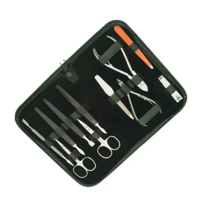 Kit de manucure pédicure de qualité chirurgicale 11 pièces ensemble d'instruments de soins de beauté avec pochette à fermeture éclair en cuir Pu - Product Image 4