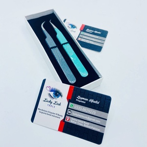 Pinzas Profesionales para Pestañas, Curvadas a 45 Grados, Herramientas para Pestañas Lucky, Pinzas de Acero Inoxidable de Precisión con Punta de Fibra Sostenible - Product Image 6