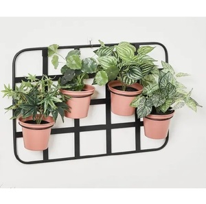 Juego de 2 macetas redondas colgantes, jarrón de flores de diseño antiguo, maceta decorativa de pared de Color negro para restaurante - Product Image 2