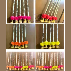 Nueva llegada 2025 diseñador flor artificial campana guirnalda guirnaldas multicolores para fiesta de boda y Haldi, Mehndi, decoración Sangeet - Product Image 5