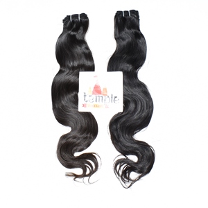 Máquina sin procesar doble trama fabrica cutícula India alineada 100% Paquete de templo procesamiento sin extensiones de cabello humano - Product Image 2