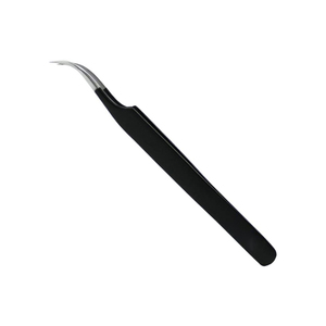 Pince à cils personnalisée de marque privée pointes en fibre poignées en diamant pince à cils à pointe en fibre de volume droit pour dames - Product Image 1