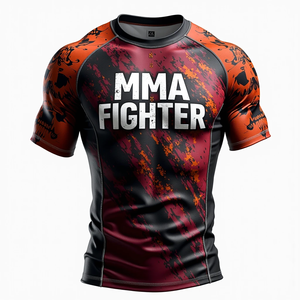 BJJ ผ้ายืดผื่นพิมพ์ดิจิตอลน้ำหนักเบาทนทานเสื้อ MMA ระบายอากาศได้ดีแห้งเร็ว - Product Image 3