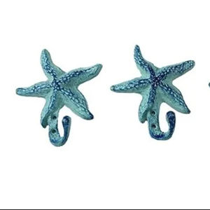 Hot <b>Sale</b> High Quality Blue Wall Hook Metal Wall Hanger <b>for</b> Hanging Objects and Clothes Latest Arrival Iron Made Hanger Star Fish - Product Image 1
