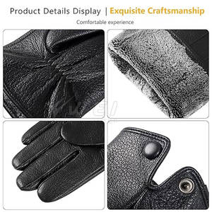 Genuine Leather <b>Touch</b> <b>Screen</b> <b>Gloves</b> <b>Men</b> Warm Comfortable Daily Wear <b>for</b> Cold Weather Travel Work and Outdoor Use - Product Image 3