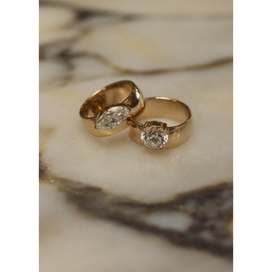 Porter Cigar Band Diamond <b>Ring</b> with Marquise Cut Diamond - Product Image 5