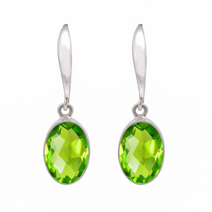 Precio de fábrica de alta calidad, piedra preciosa de Peridoto, pendiente colgante de gota de Plata de Ley 925, regalo hecho a mano para ella, venta al por mayor - Product Image 1