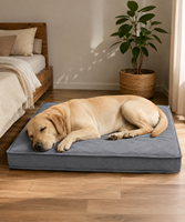 Luxuriöses Orthopädisches Donut-förmiges Hundebett aus Cord mit Memory-Schaum-Füllung, Wasserdicht, Kartonverpackung, Großes Hundebett für den Innenbereich